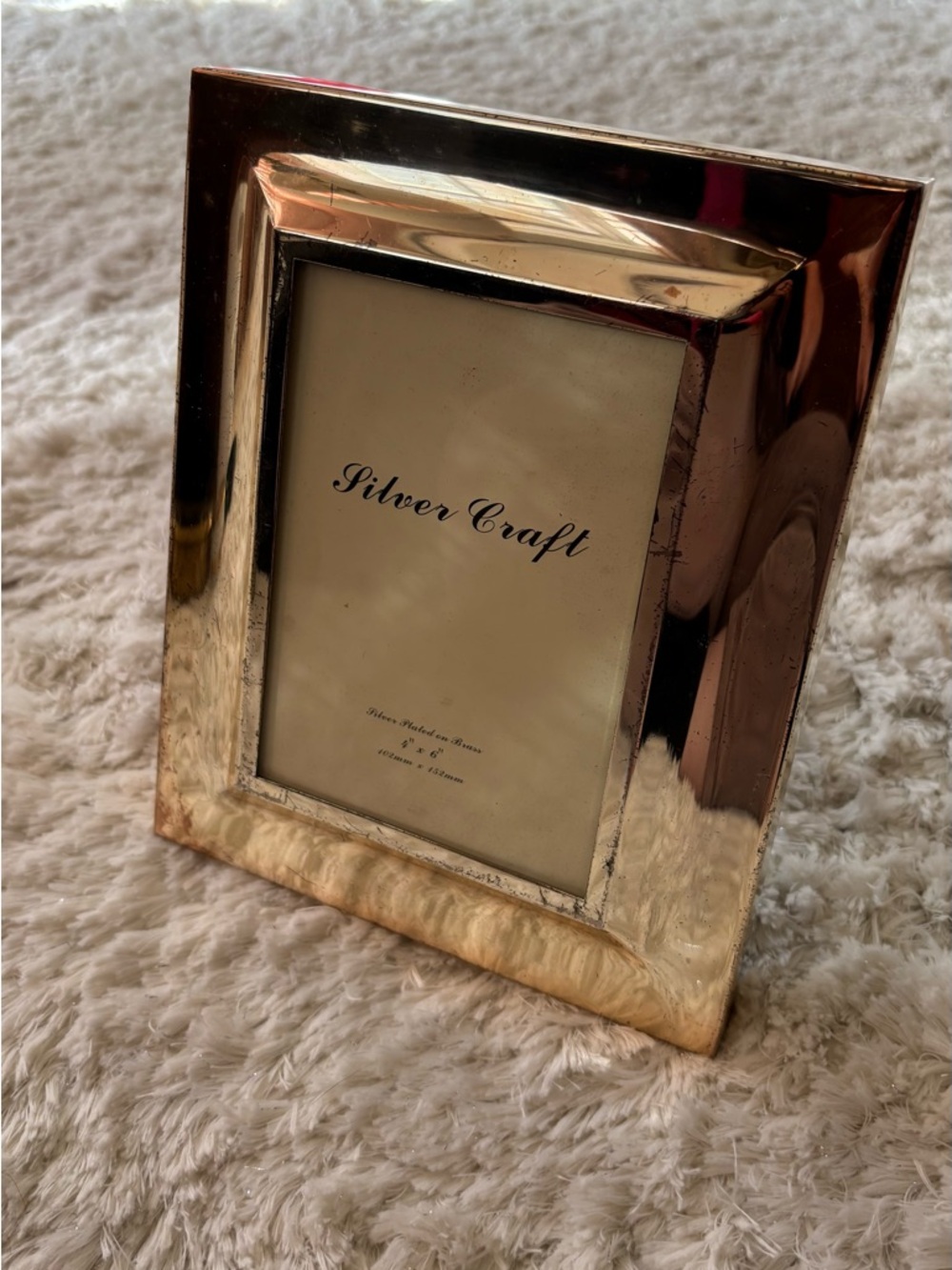 4x6” Silver Plated on Brass Metal Picture Frame VTG with Patina
